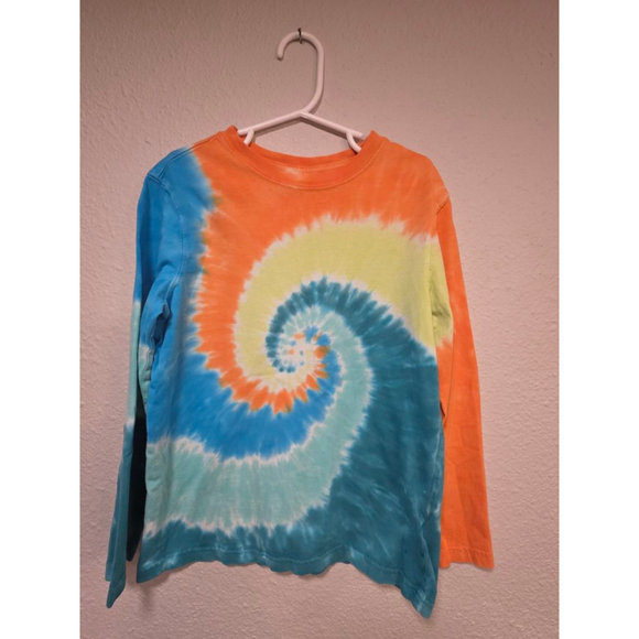 Lands' End Other - Kids Lands' End Long Sleeve Tie-Dye Tee S (8) Orange Blue